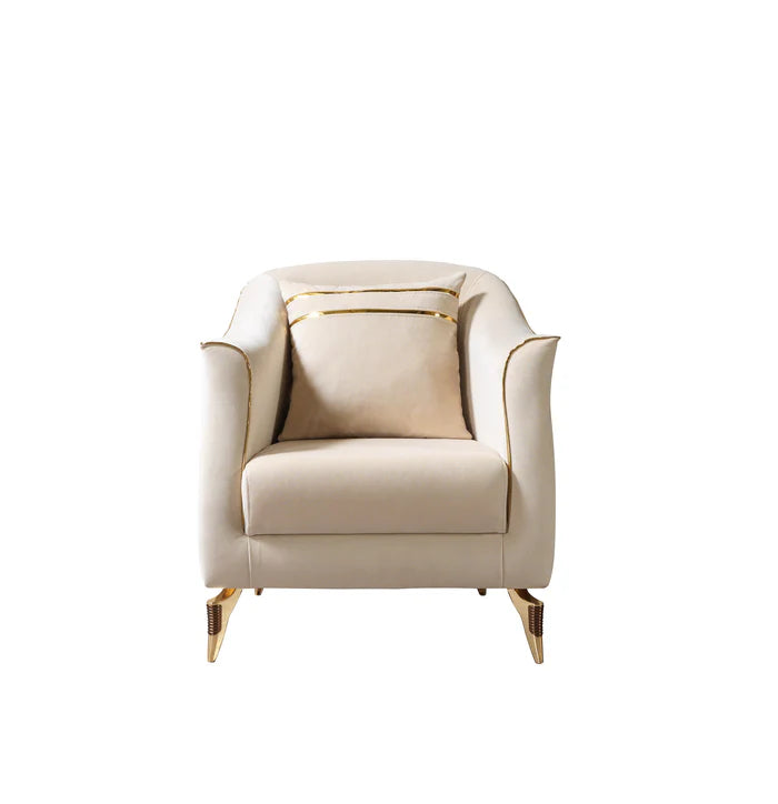 Belinda Velvet Accent Chair, Gray or Ivory