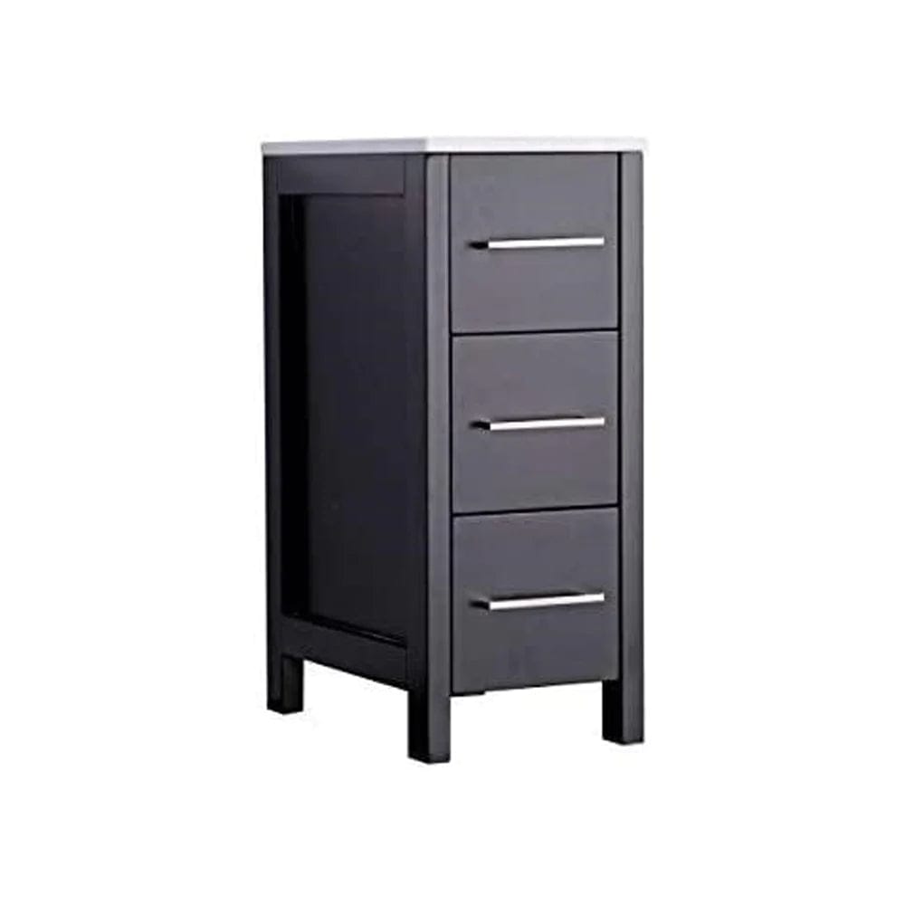 Ocean Royal 12 in. Espresso 3-Drawer Bathroom Side Cabinet