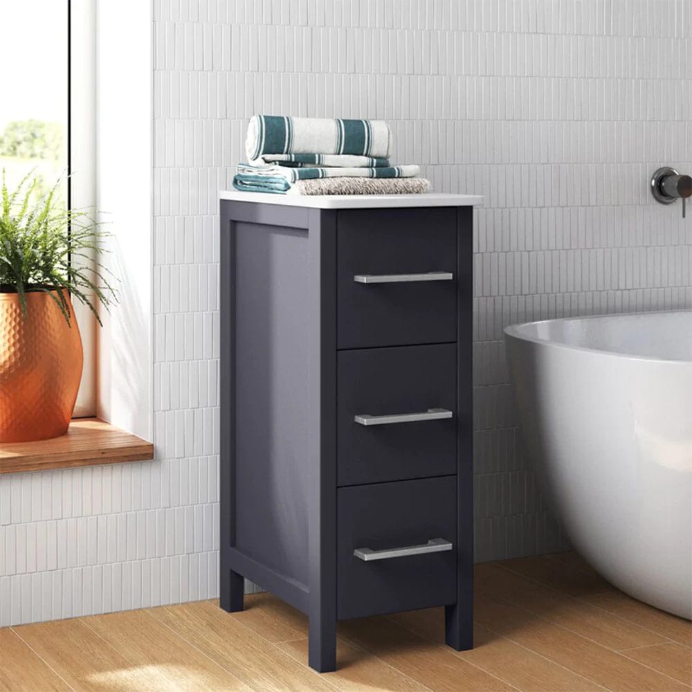 Ocean Royal 12 in. Espresso 3-Drawer Bathroom Side Cabinet