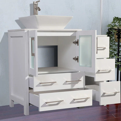 36 in. Single Sink Bathroom Vanity Combo Set in White - Decohub Home