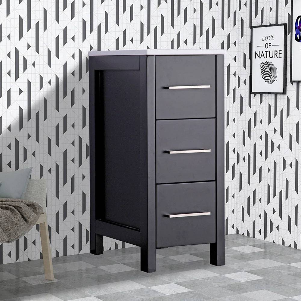Ocean Royal 12 in. Espresso 3-Drawer Side Cabinet