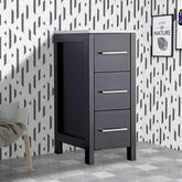12 in. Bathroom Cabinet 3 Drawer Side Storage Organizer in Espresso - Decohub Home