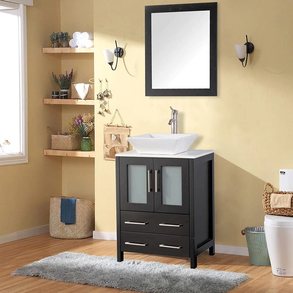 Ocean Royal 24 in. Espresso Single Sink Vanity Set with 2 Drawers