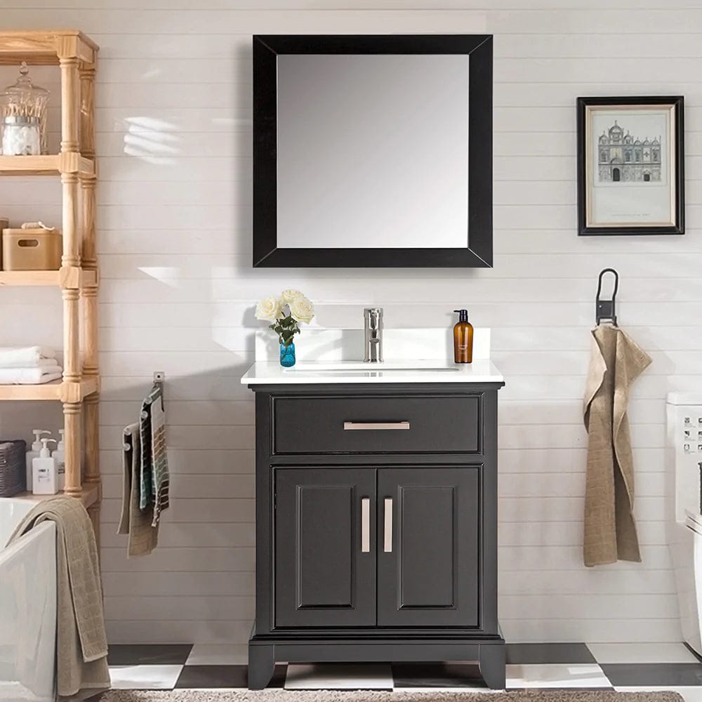 Juego de tocador de baño con lavabo individual de 30 pulgadas en color espresso