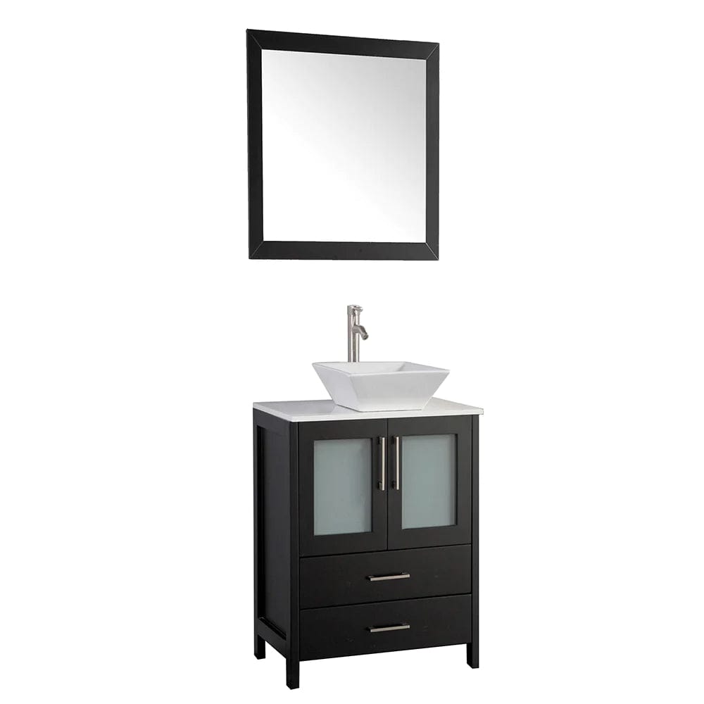 30 in. Single Sink Small Bathroom Vanity Set in Espresso