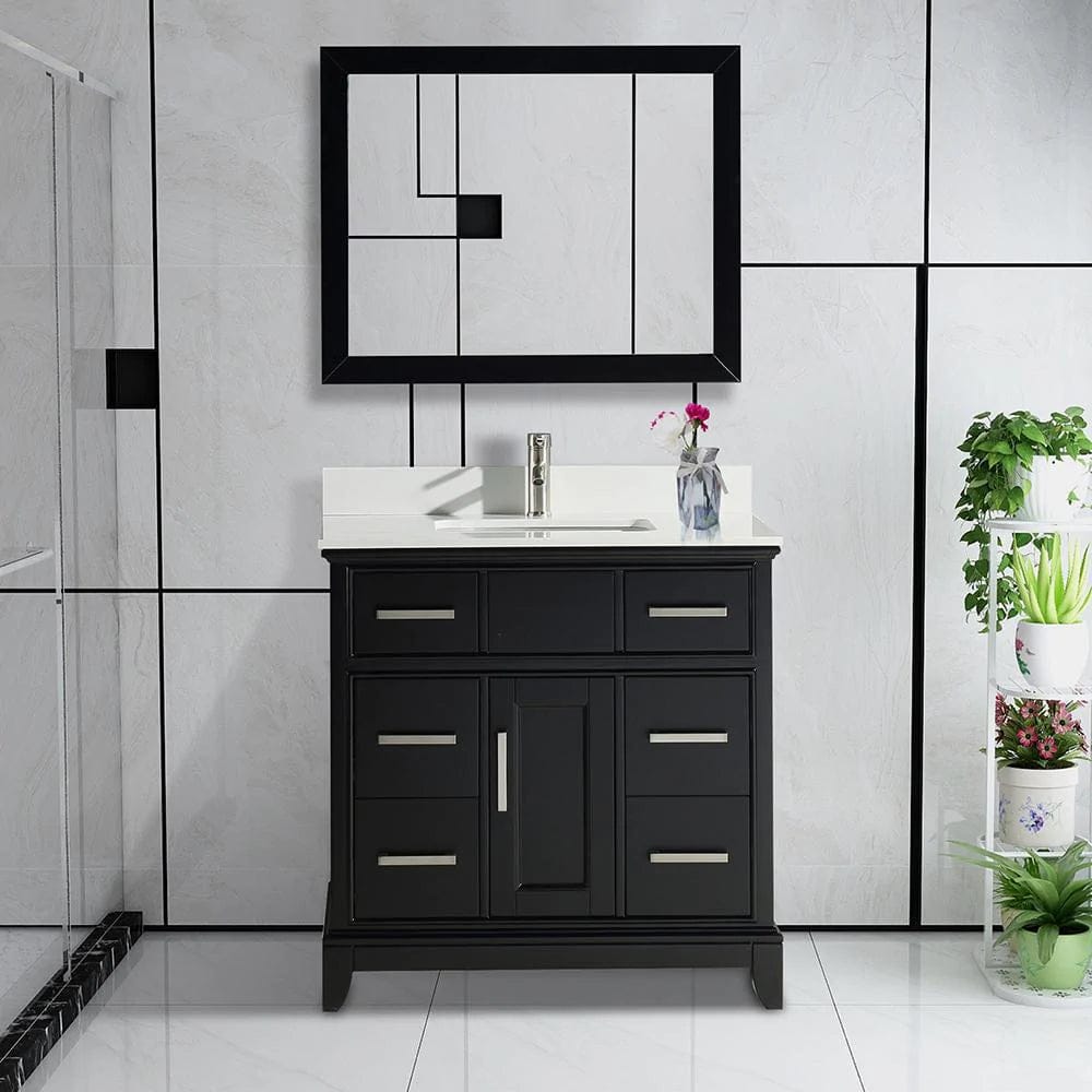 Juego de tocador de baño con lavabo individual de 36 pulgadas en color espresso