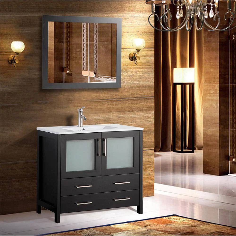 Ocean Royal 36 in. Espresso Vanity Set with Mirror