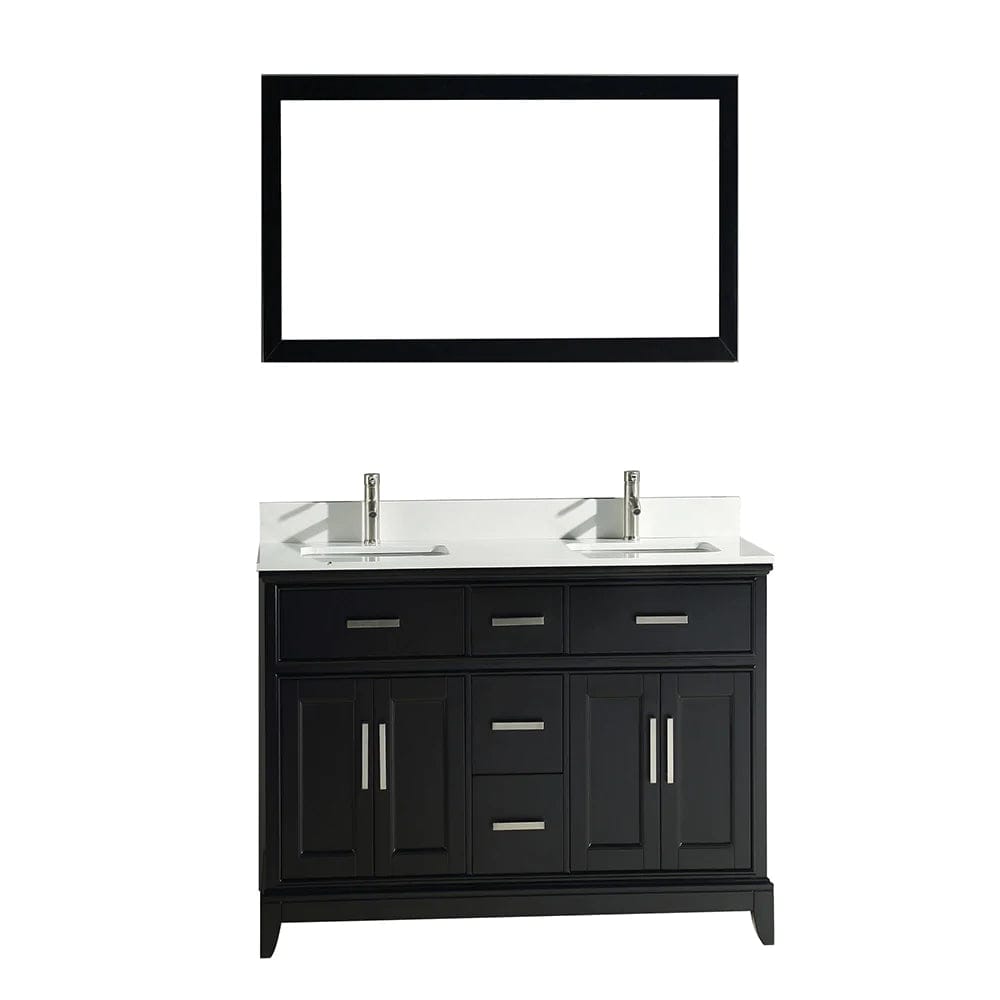 Juego de tocador de baño con lavabo doble de 60 pulgadas en color espresso