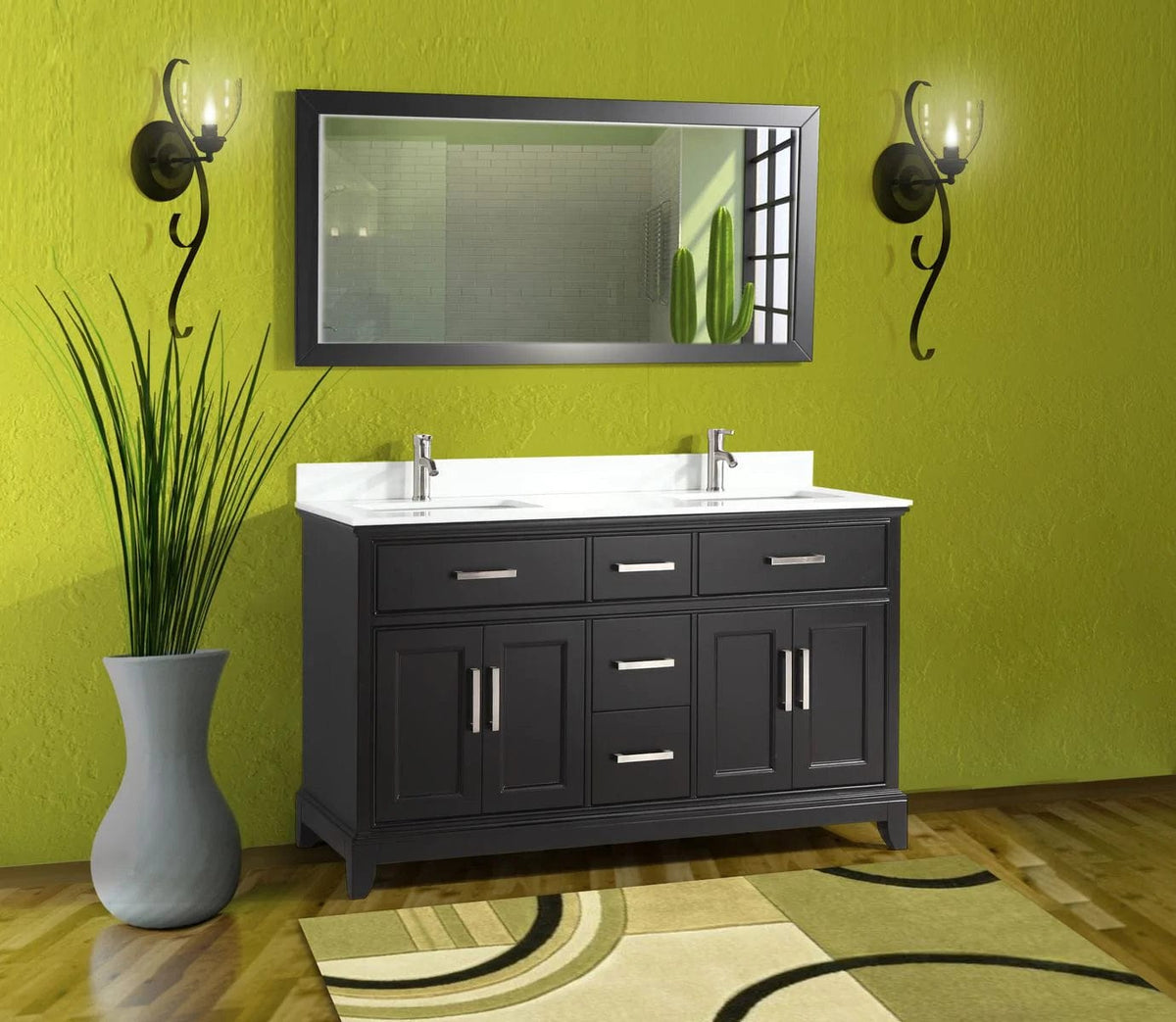 60 in.Single Sink Bathroom Vanity Set  in Espresso - Decohub Home