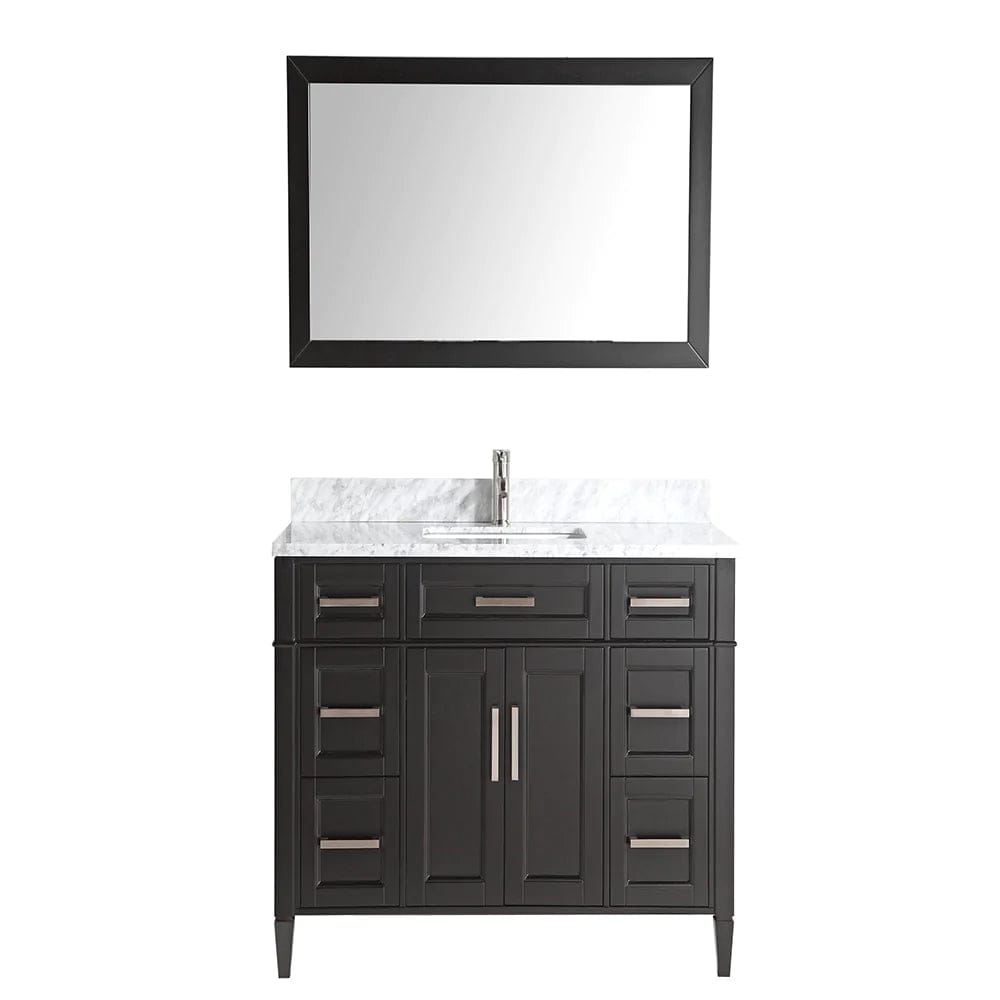 60 in. Single Sink Bathroom Vanity Set in Espresso ,Carrara Marble Stone Top - Decohub Home