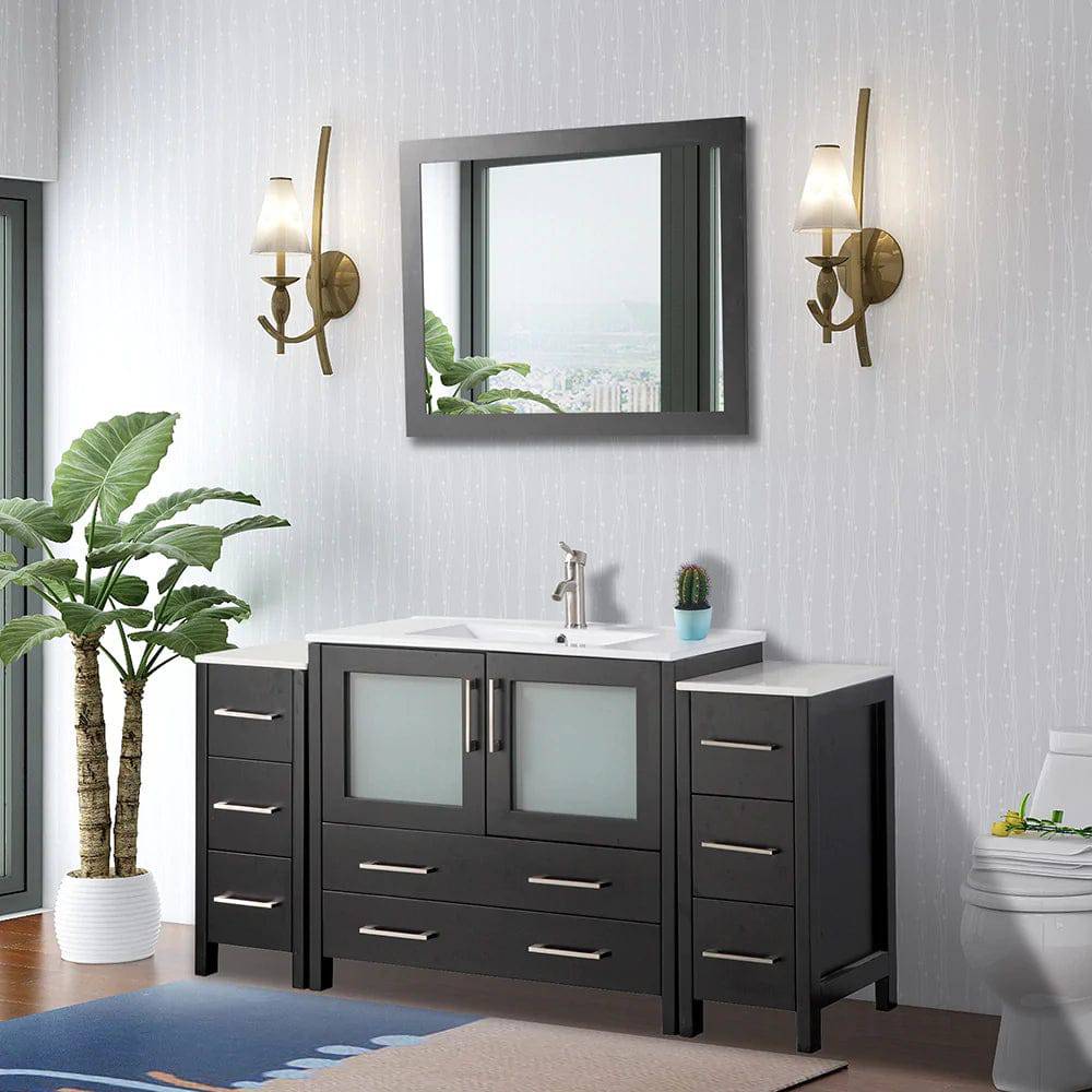 Ocean Royal 60 in. Espresso Single Vanity Set with Mirror