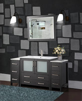 60 in. Single Sink Modern Bathroom Vanity Compact Set in Espresso - Decohub Home