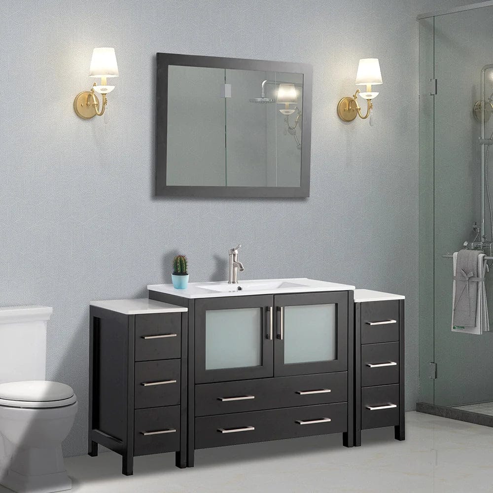 Ocean Royal 60 in. Espresso Single Vanity Set with Mirror