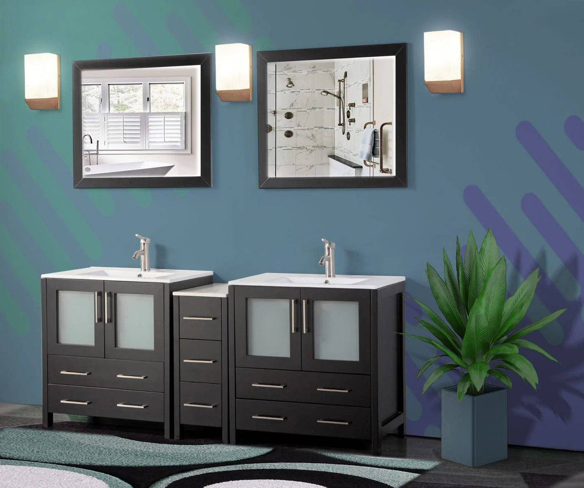 Ocean Royal 72 in. Espresso Double Vanity Set with Mirrors
