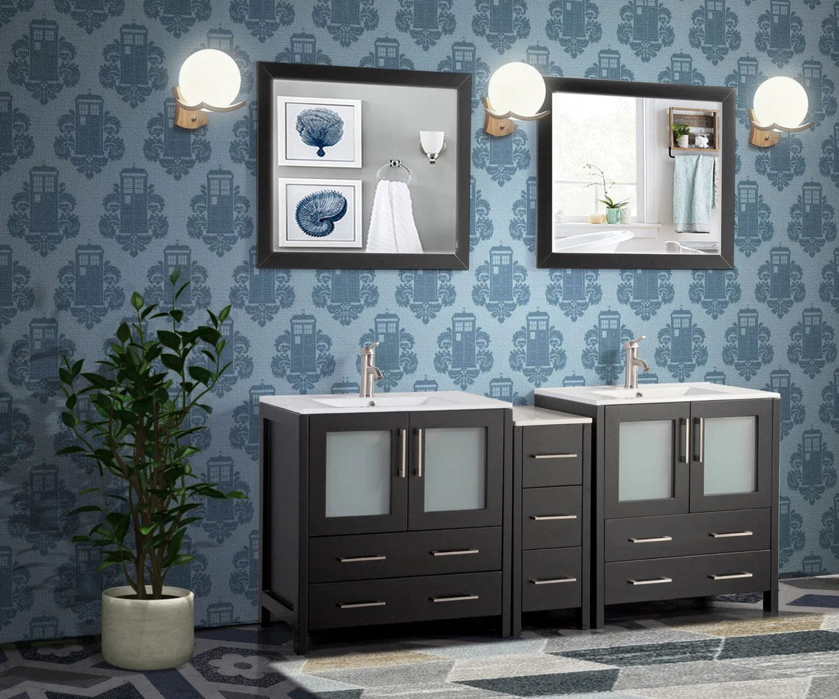 Ocean Royal 72 in. Espresso Double Vanity Set with Mirrors