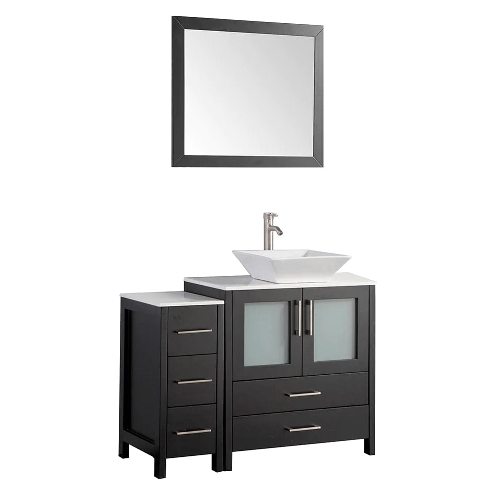 Conjunto de tocador de baño con lavabo individual de 42 pulgadas en color espresso