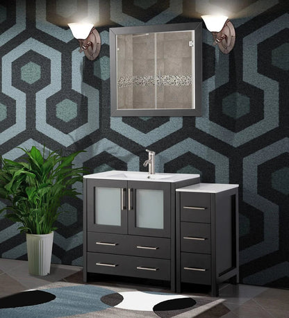 42 in. Single Sink Bathroom Vanity Set in Espresso - Decohub Home
