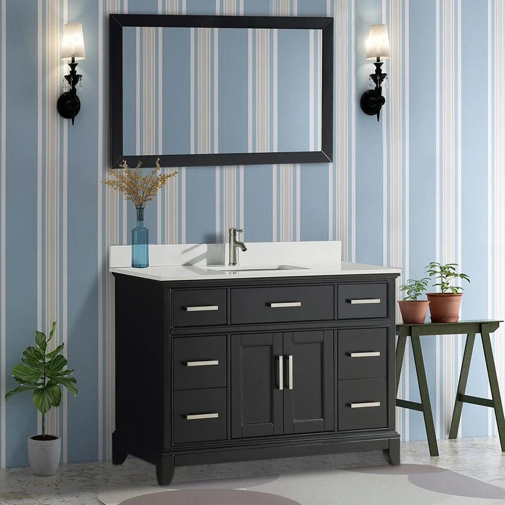 Juego de tocador de baño con lavabo individual de 48 pulgadas en color espresso