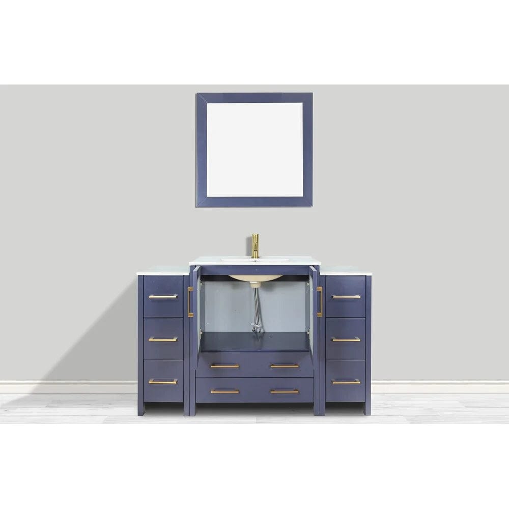 Ocean Royal 48 in. Espresso Single Sink Vanity with 8 Drawers