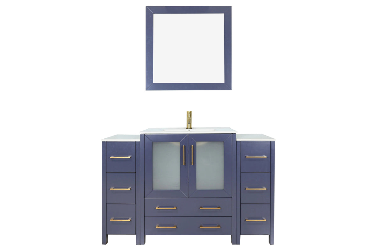 48 in. Single Sink Modern Bathroom Vanity Combo Set in Espresso - Decohub Home