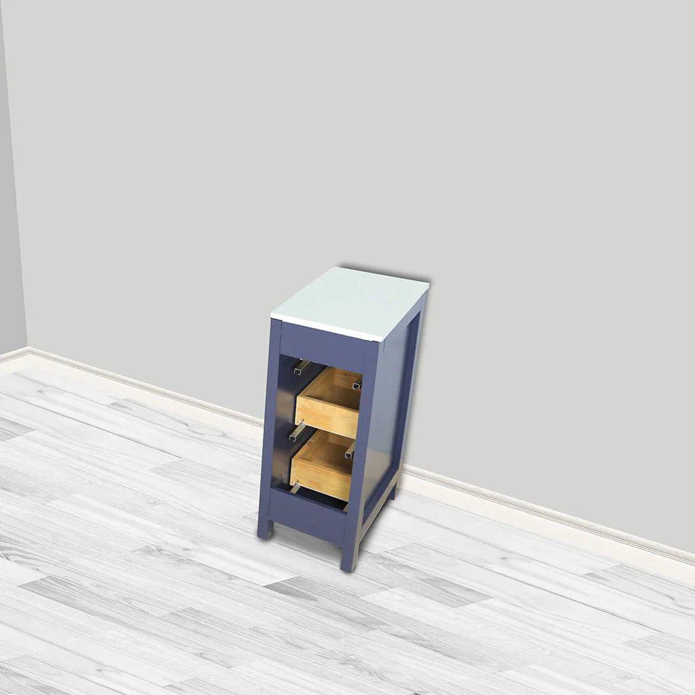 Ocean Royal 12 in. Gray 3-Drawer Bathroom Side Cabinet