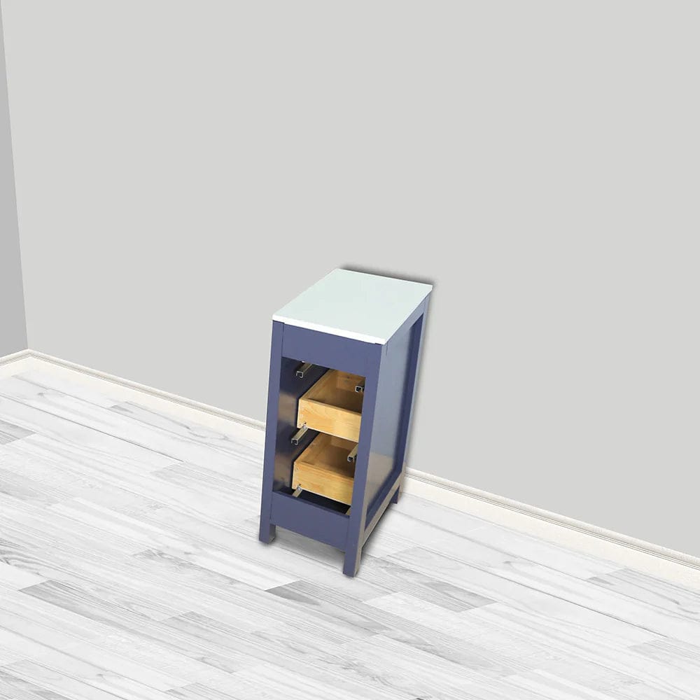 Ocean Royal 12 in. Gray 3-Drawer Bathroom Side Cabinet