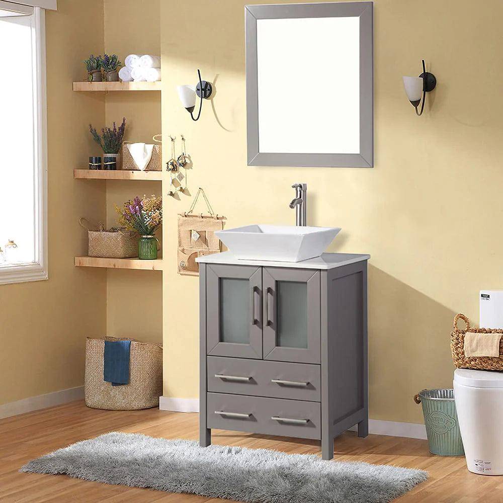 Ocean Royal 24 in. Gray Single Sink Vanity Set with 2 Drawers