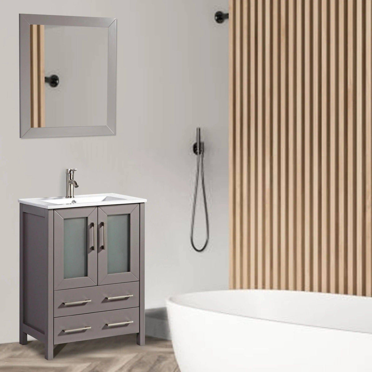 Ocean Royal 24 in. Gray Single Sink Vanity with 2 Drawers