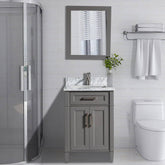 24 in. Single Sink Bathroom Vanity Set in Gray - Decohub Home