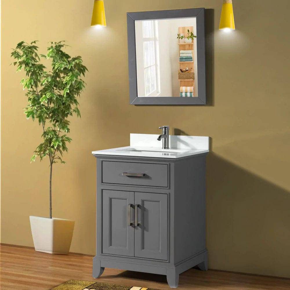 Ocean Royal 30 in. Gray Single Sink Vanity Set with Mirror