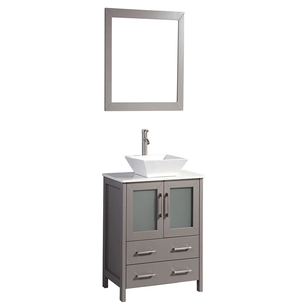 30 in. Single Sink Small Bathroom Vanity Set in Gray