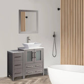 36 in. Single Sink Bathroom Vanity Combo Set in Gray - Decohub Home