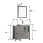 36 in. Single Sink Modern Bathroom Vanity Combo Set in Gray - Decohub Home