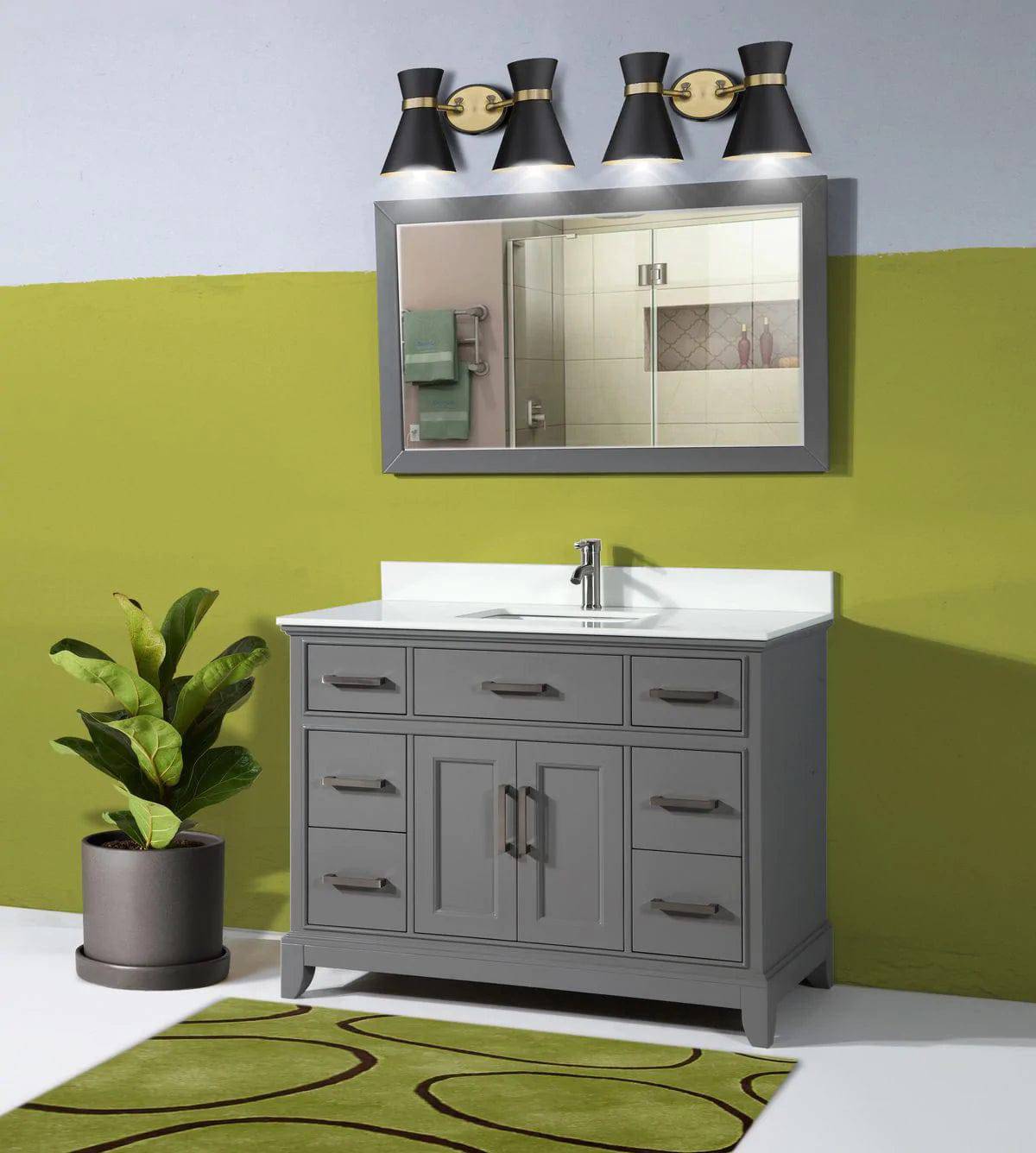 Ocean Royal 60 in. Gray Single Sink Vanity Set with Mirror