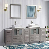 84 in. Double Sink Bathroom Vanity Combo Set in Gray - Decohub Home