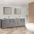 84 in. Double Sink Modern Bathroom Vanity Set in Gray - Decohub Home