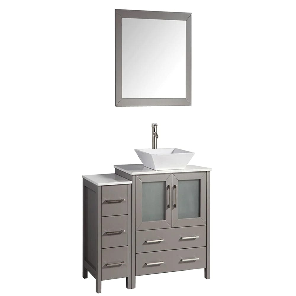 42 in. Single Sink Bathroom Vanity Combo Set in Gray