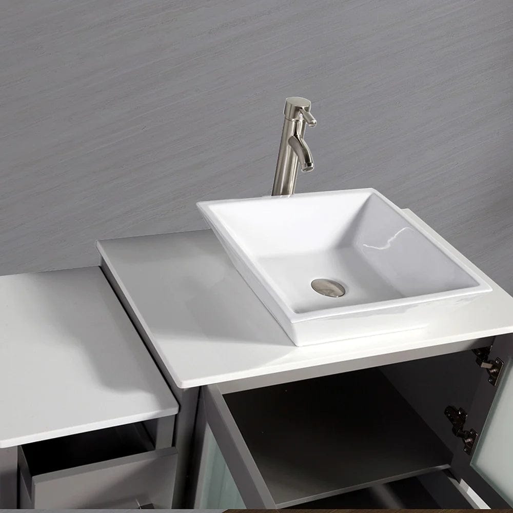 42 in. Single Sink Bathroom Vanity Combo Set in Gray