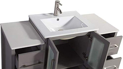 48 in. Single Sink Modern Bathroom Vanity Combo Set in Gray - Decohub Home