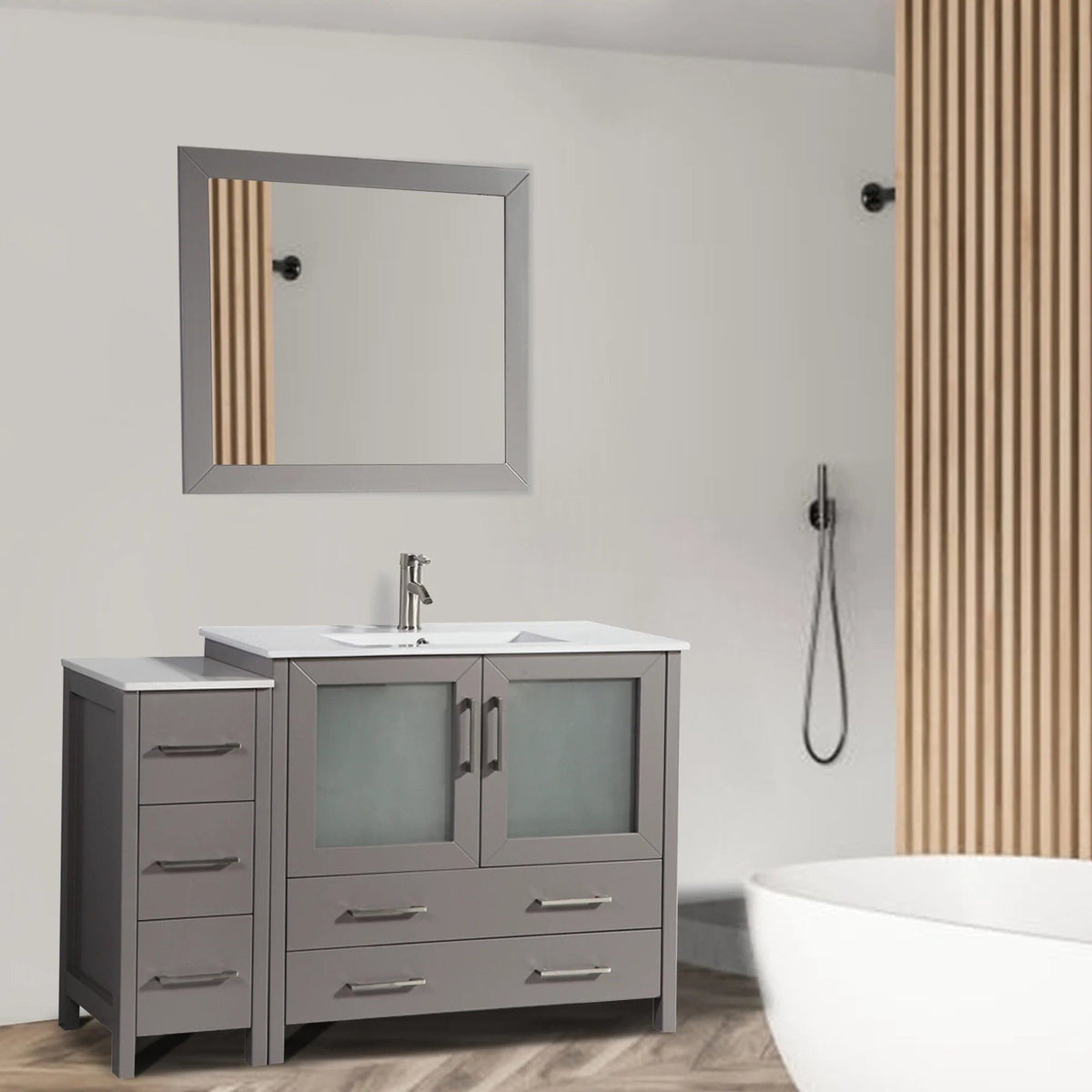 Ocean Royal 48 in. Gray Single Vanity Set with Mirror