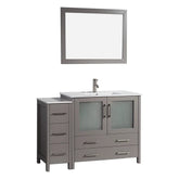 48 in. Single Sink Modern Bathroom Vanity Compact Set in Gray - Decohub Home