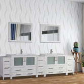108 in. Double Sink Modern Bathroom Vanity Compact Set in White - Decohub Home
