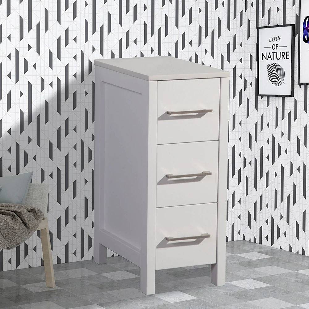 Ocean Royal 12 in. White 3-Drawer Side Cabinet