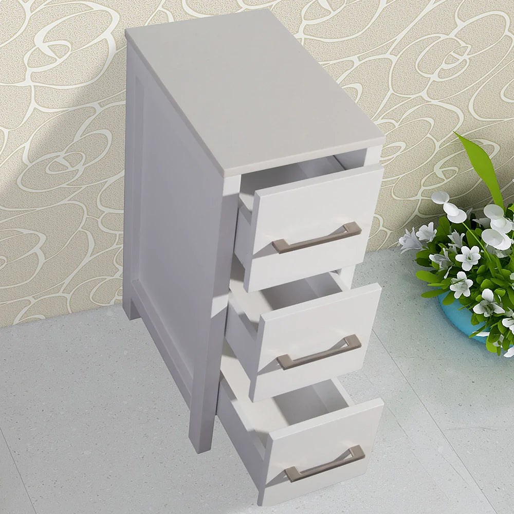 Ocean Royal 12 in. White 3-Drawer Side Cabinet