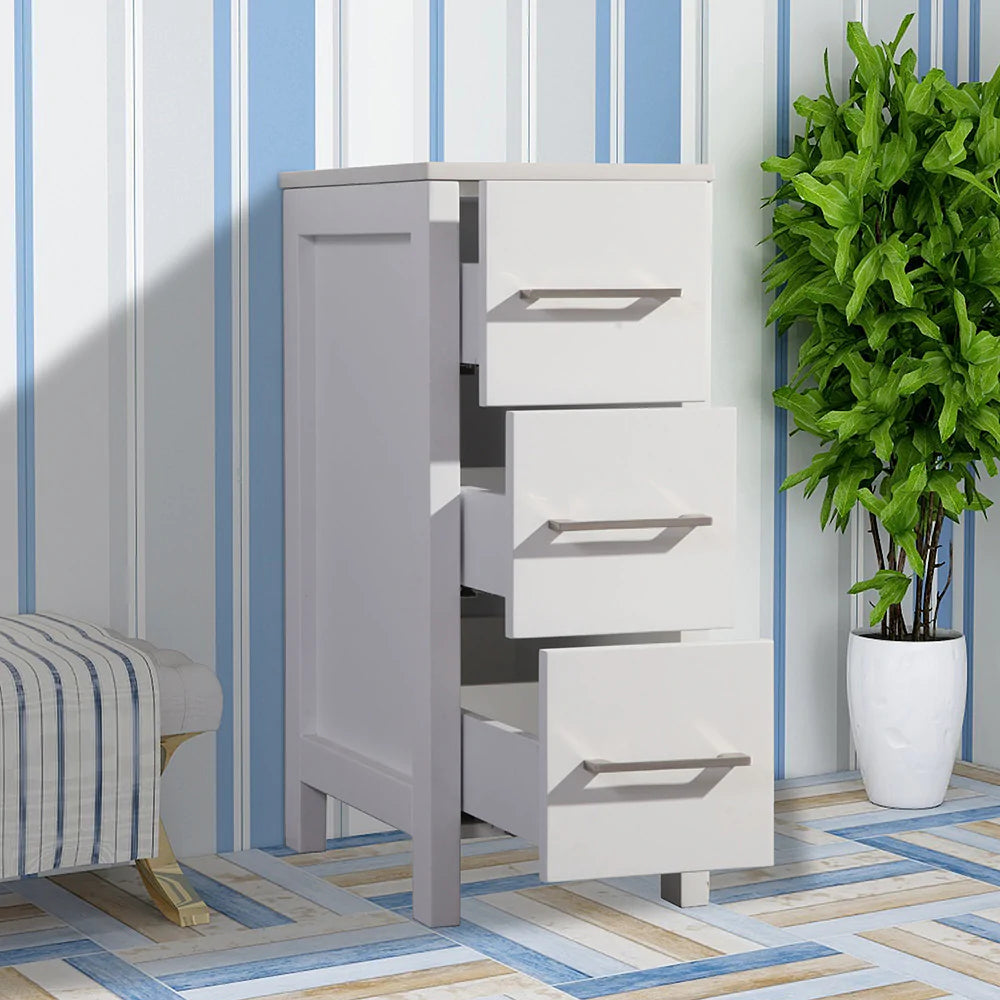 Ocean Royal 12 in. White 3-Drawer Side Cabinet