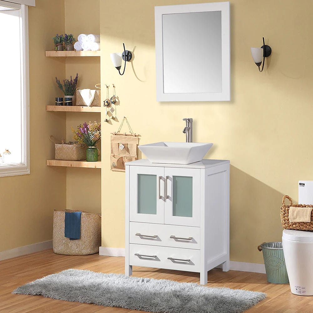 Ocean Royal 24 in. White Single Sink Vanity Set with 2 Drawers