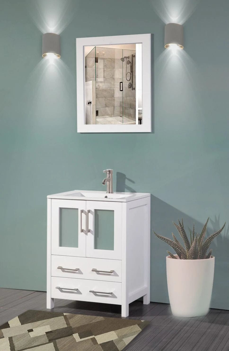 Ocean Royal 24 in. White Single Sink Vanity with 2 Drawers