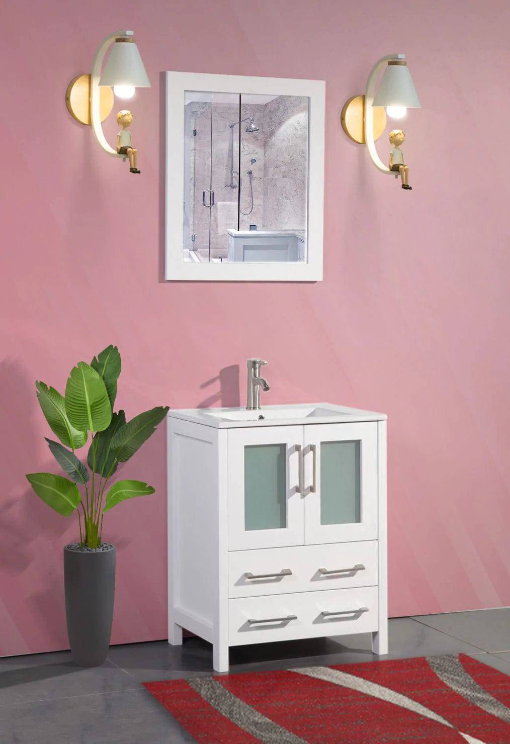 Ocean Royal 24 in. White Single Sink Vanity with 2 Drawers
