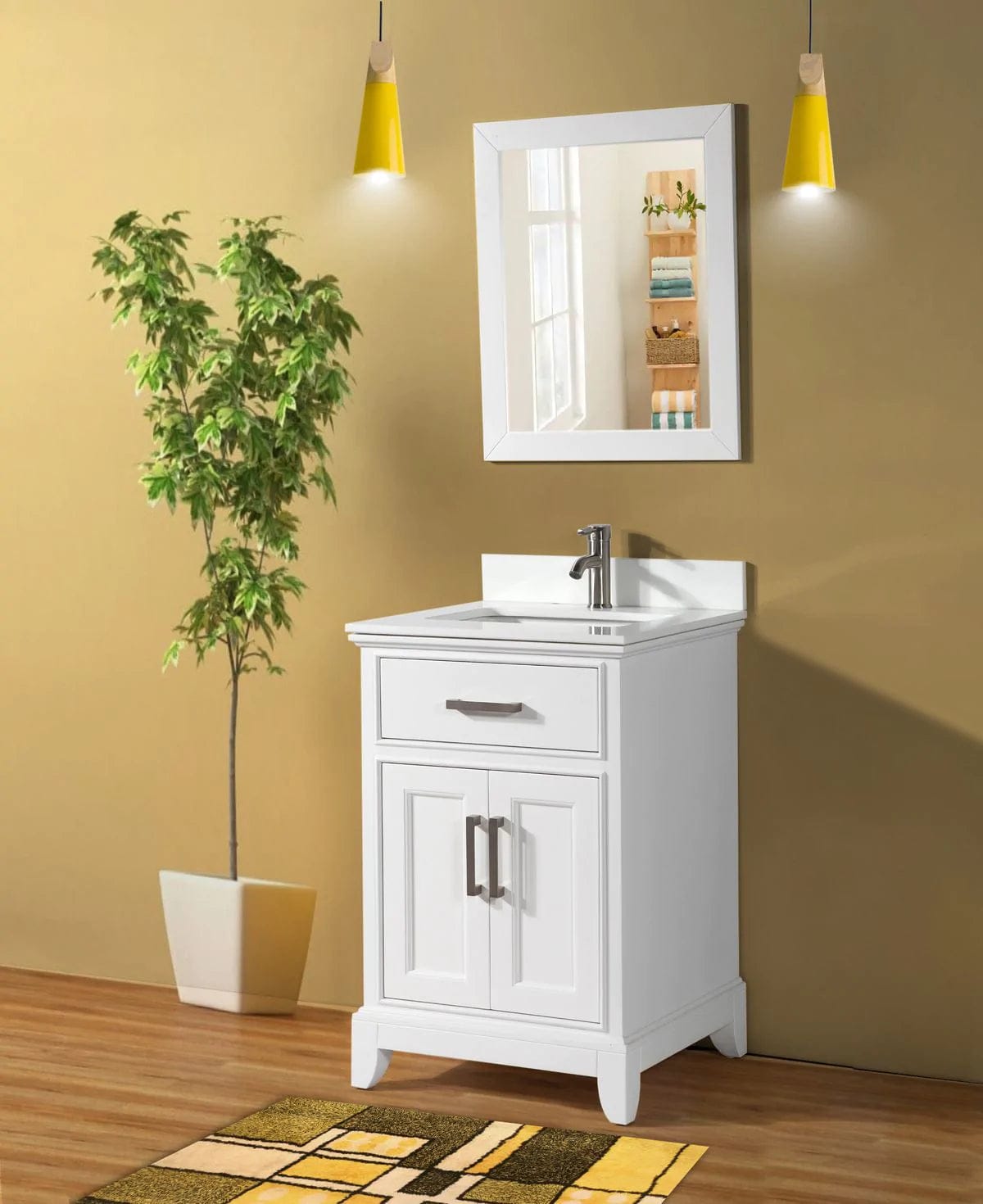 Ocean Royal 30 in. White Single Sink Vanity Set with Mirror