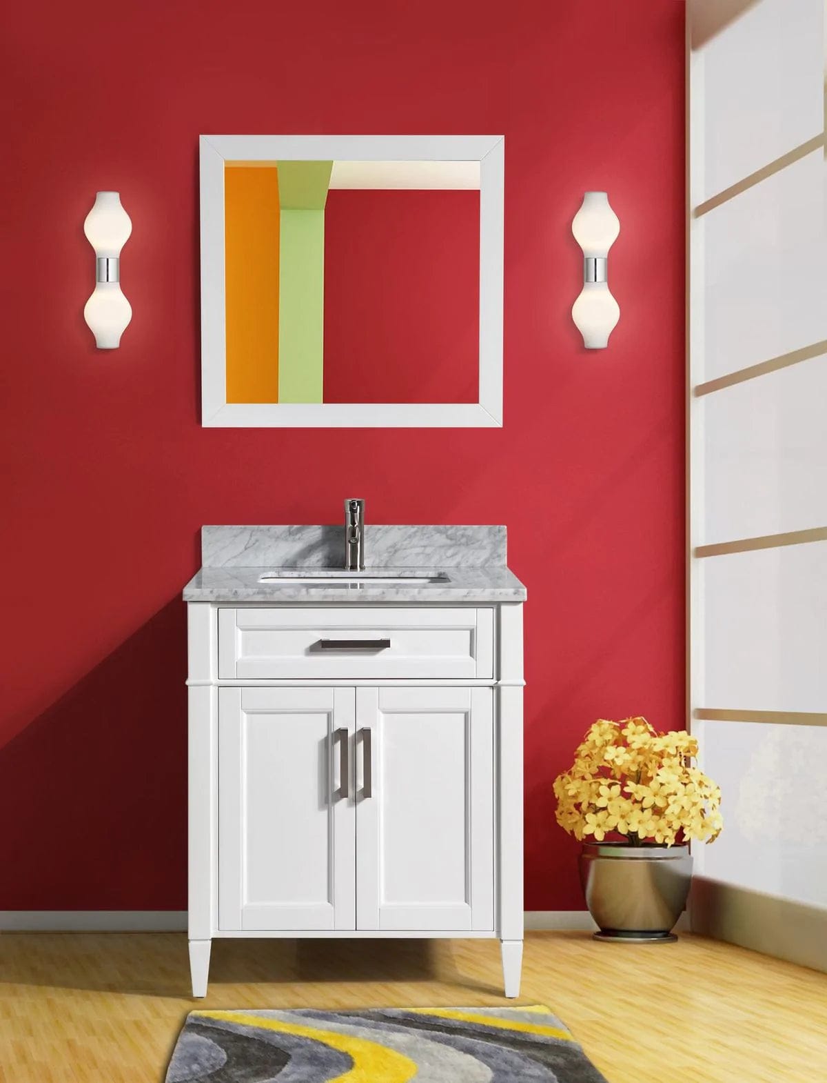 Ocean Royal 30 in. White Single Sink Vanity Set with Mirror